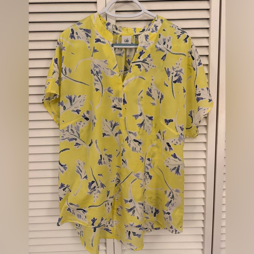 CAbi Yellow and Blue Casual Button Down Shirt (2017 spring season)